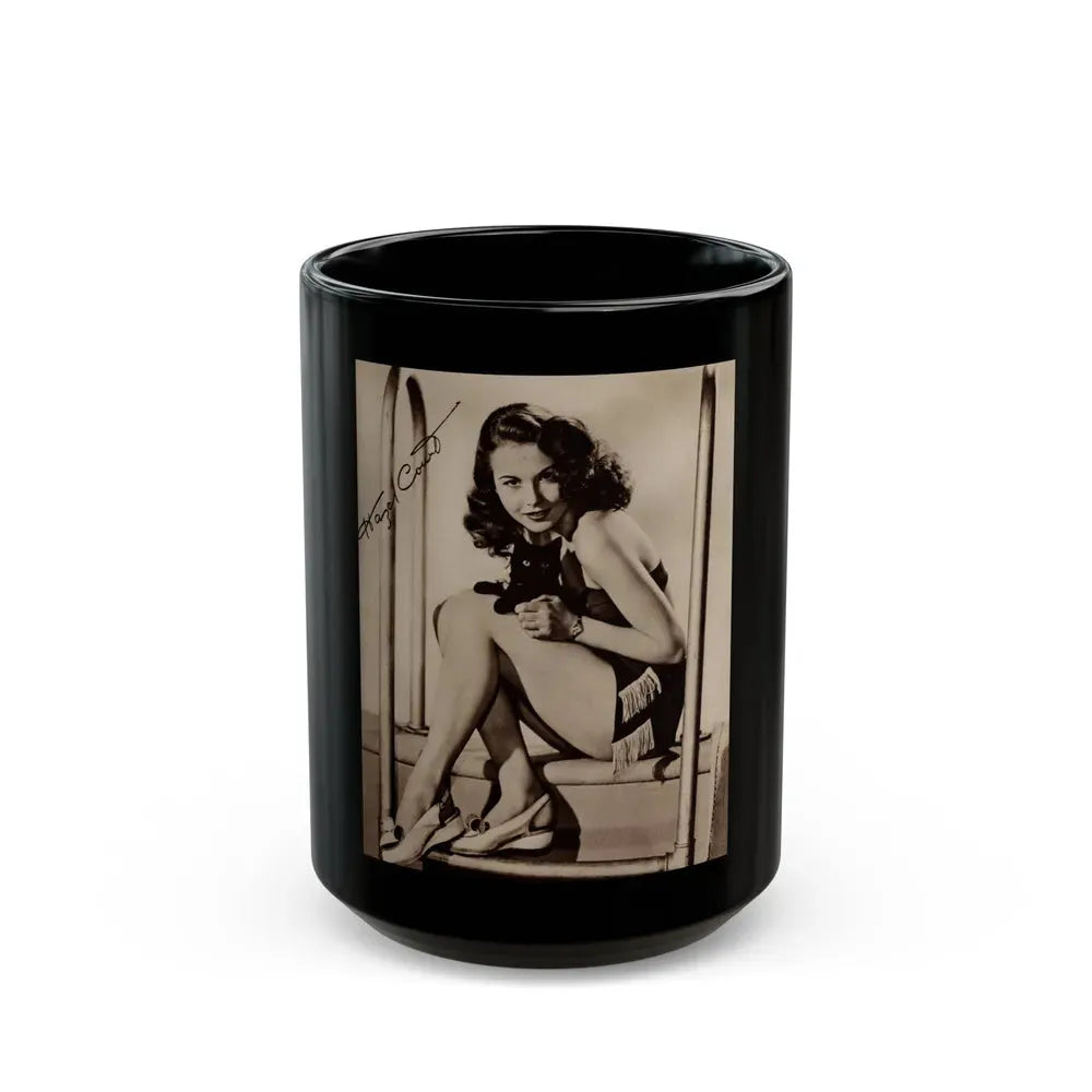 Hazel Court #24 (Vintage Female Icon) Black Coffee Mug 15oz - Go Mug Yourself