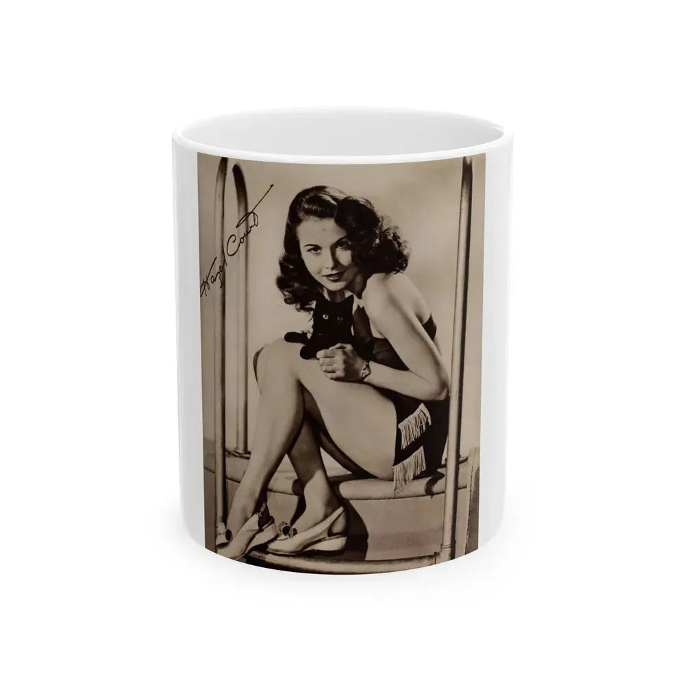 Hazel Court #24 (Vintage Female Icon) White Coffee Mug 11oz - Go Mug Yourself