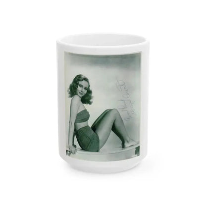 Hazel Court #26 (Vintage Female Icon) White Coffee Mug 15oz - Go Mug Yourself