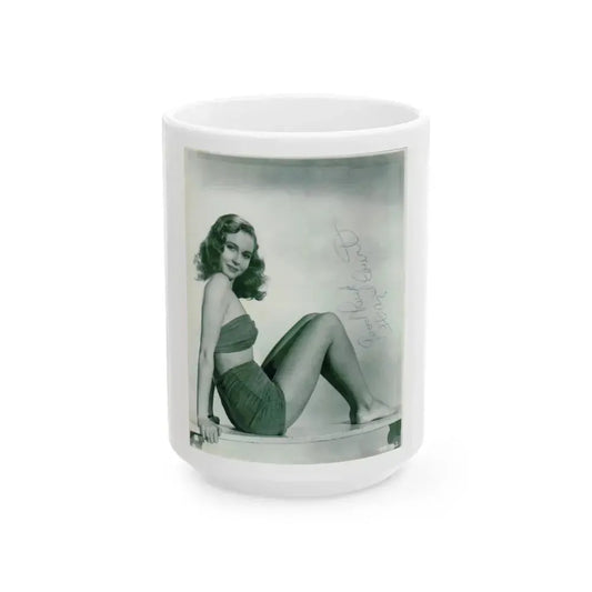 Hazel Court #26 (Vintage Female Icon) White Coffee Mug 15oz - Go Mug Yourself