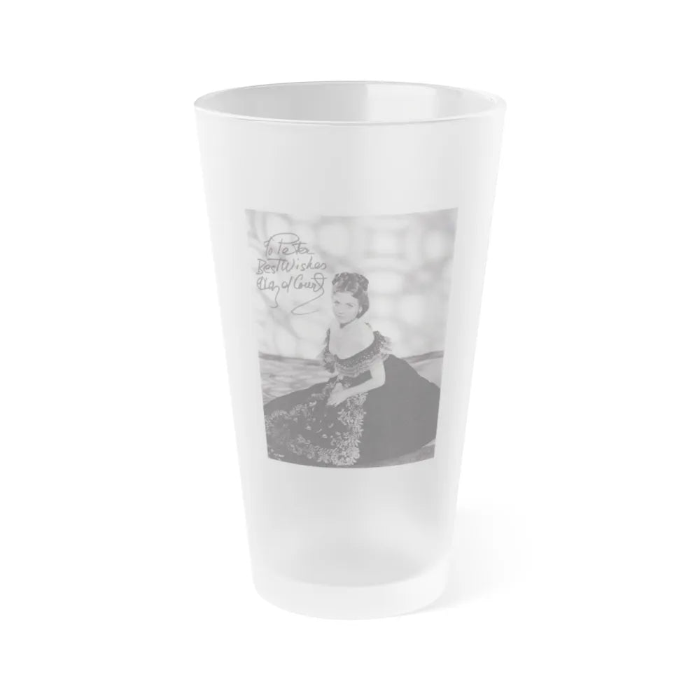 Hazel Court #58 (Vintage Female Icon) Frosted Pint Glass 16oz-16oz-Frosted-Go Mug Yourself