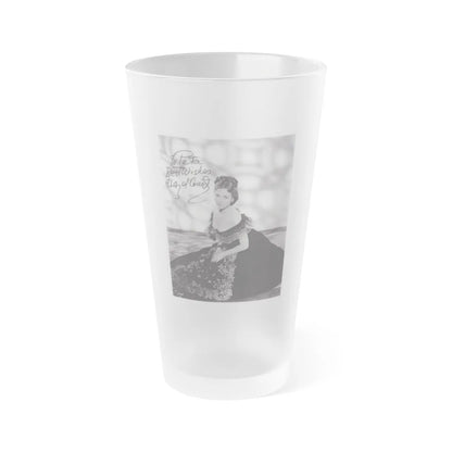 Hazel Court #58 (Vintage Female Icon) Frosted Pint Glass 16oz-16oz-Frosted-Go Mug Yourself