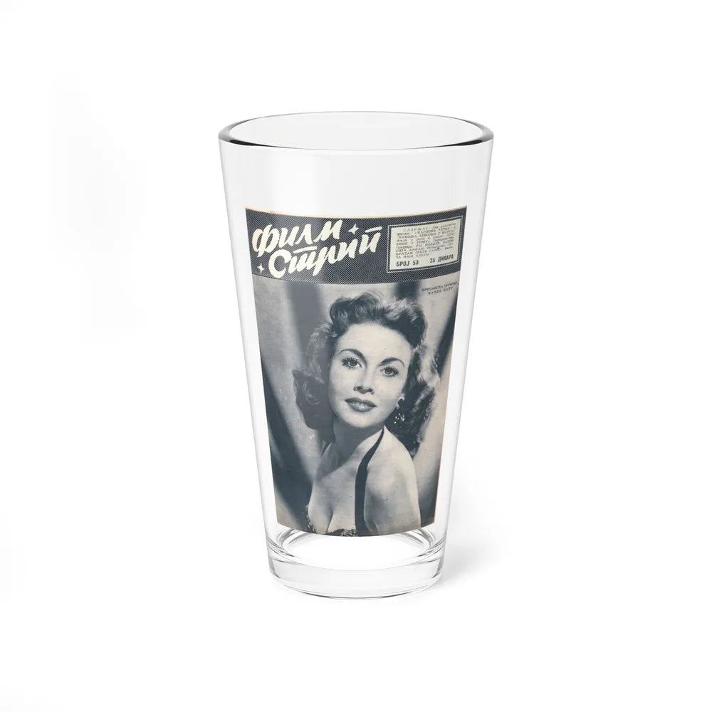 Hazel Court #72 - B&W Magazine Cover (Vintage Female Icon) Pint Glass 16oz-16oz-Go Mug Yourself