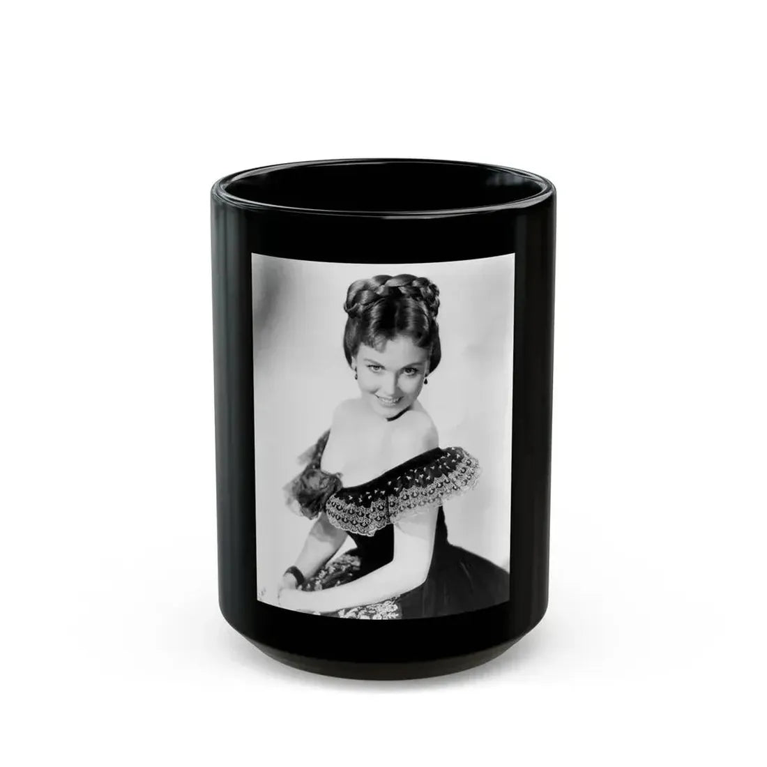 Hazel Court #81 (Vintage Female Icon) Black Coffee Mug 15oz - Go Mug Yourself