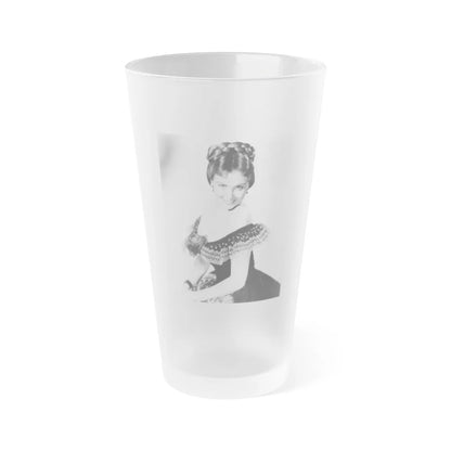 Hazel Court #81 (Vintage Female Icon) Frosted Pint Glass 16oz-16oz-Frosted-Go Mug Yourself