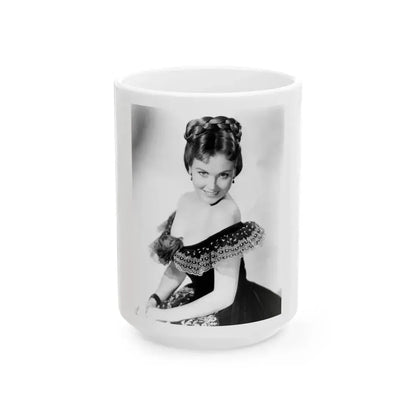 Hazel Court #81 (Vintage Female Icon) White Coffee Mug 15oz - Go Mug Yourself