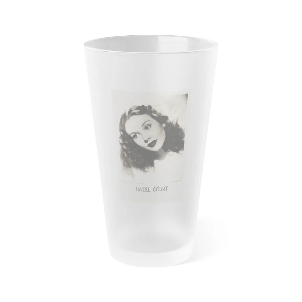 Hazel Court #86 (Vintage Female Icon) Frosted Pint Glass 16oz-16oz-Frosted-Go Mug Yourself