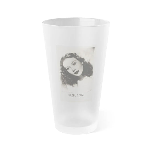 Hazel Court #86 (Vintage Female Icon) Frosted Pint Glass 16oz-16oz-Frosted-Go Mug Yourself