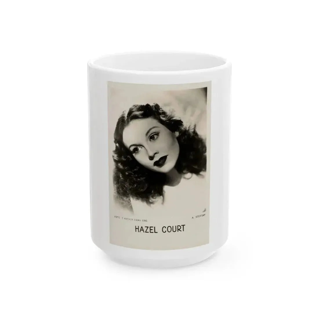 Hazel Court #86 (Vintage Female Icon) White Coffee Mug 15oz - Go Mug Yourself