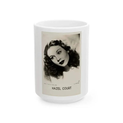 Hazel Court #86 (Vintage Female Icon) White Coffee Mug 15oz - Go Mug Yourself