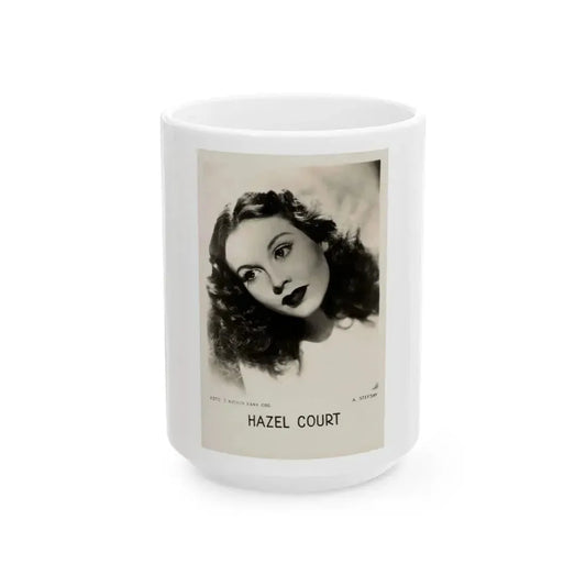 Hazel Court #86 (Vintage Female Icon) White Coffee Mug 15oz - Go Mug Yourself