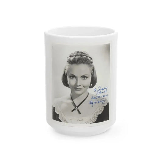 Hazel Court #88 (Vintage Female Icon) White Coffee Mug 15oz - Go Mug Yourself