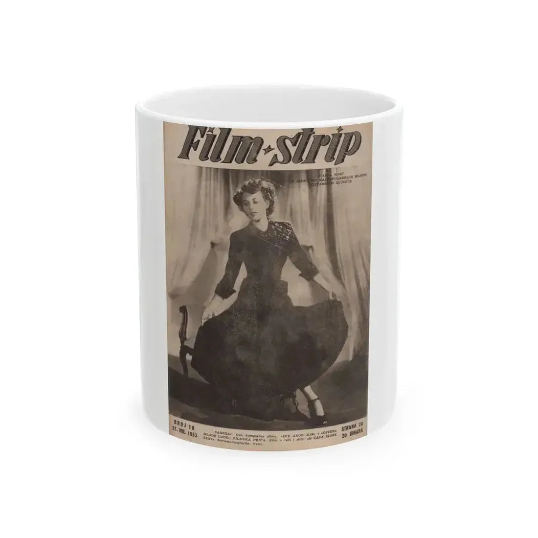 Hazel Court #89 - Newspaper Magazine Photo (Vintage Female Icon) White Coffee Mug 11oz - Go Mug Yourself