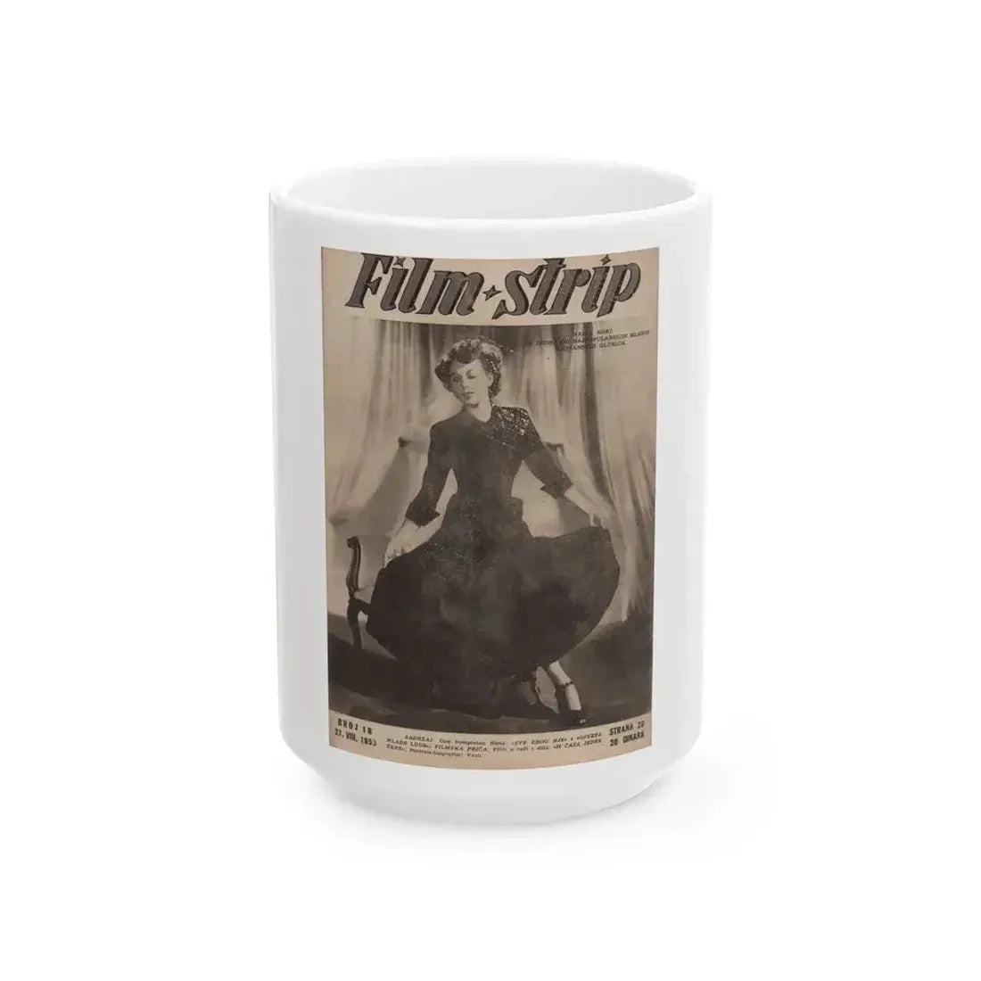 Hazel Court #89 - Newspaper Magazine Photo (Vintage Female Icon) White Coffee Mug 15oz - Go Mug Yourself