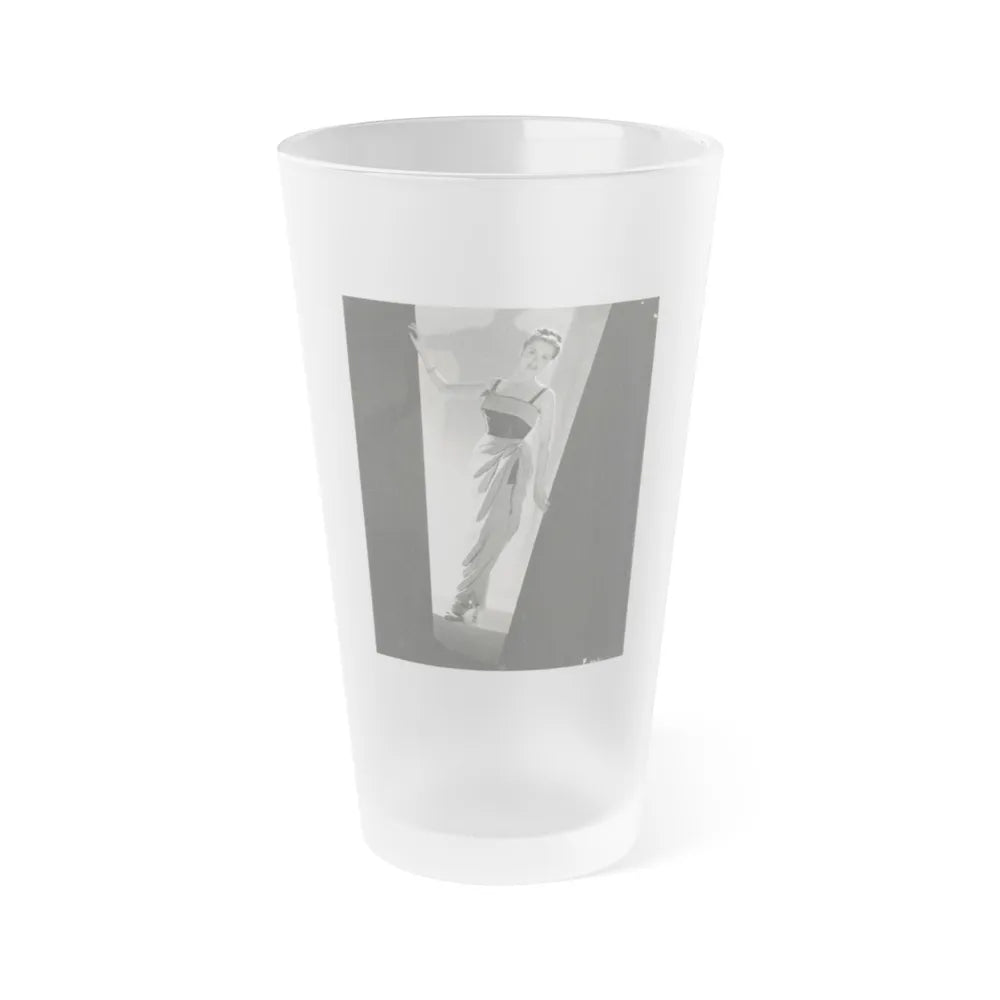 Hazel Court #92 (Vintage Female Icon) Frosted Pint Glass 16oz-16oz-Frosted-Go Mug Yourself