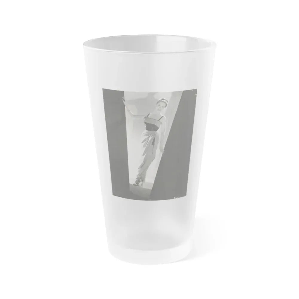 Hazel Court #92 (Vintage Female Icon) Frosted Pint Glass 16oz 16oz Frosted - Go Mug Yourself