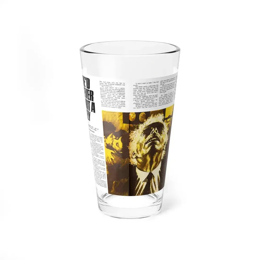 He'd Never Hurt A Fly, Adam magazine, January 1974 - Pint Glass 16oz 16oz - Go Mug Yourself