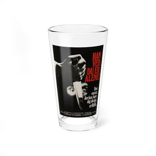 HE KNOWS YOU'RE ALONE (DANISH) 1980 Movie Poster - Pint Glass 16oz 16oz - Go Mug Yourself