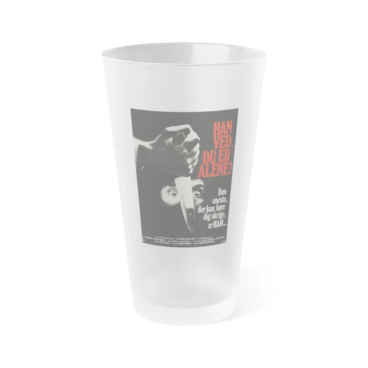 HE KNOWS YOU'RE ALONE (DANISH) 1980 Movie Poster - Frosted Pint Glass 16oz-16oz-Frosted-Go Mug Yourself