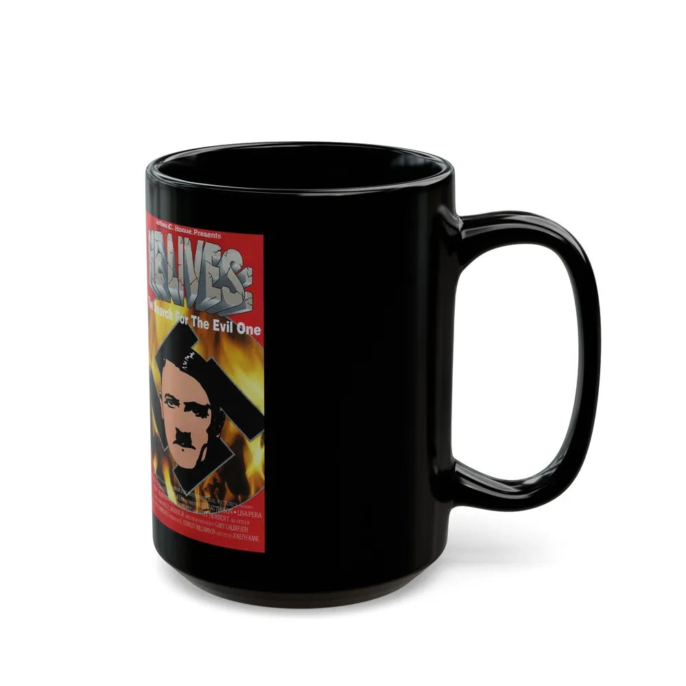 HE LIVES THE SEARCH FOR THE EVIL ONE (VHS COVER) - Black Coffee Mug-Go Mug Yourself