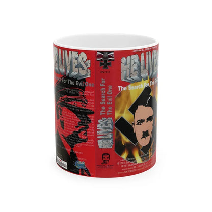 HE LIVES THE SEARCH FOR THE EVIL ONE (VHS COVER) - White Coffee Mug 11oz - Go Mug Yourself