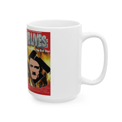 HE LIVES THE SEARCH FOR THE EVIL ONE (VHS COVER) - White Coffee Mug-Go Mug Yourself