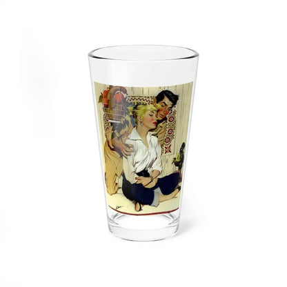 He Tried in Vain to Convince Her Move to Moose Jaw, Saskatchewan, 1950 - Pint Glass 16oz 16oz - Go Mug Yourself