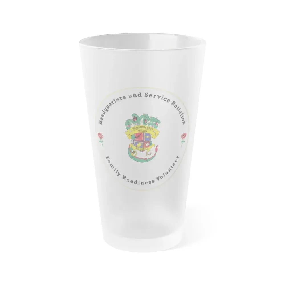 Headquarters And Service Battalion Family Readiness Volunteer (USMC) Frosted Pint Glass 16oz Default Title - Go Mug Yourself
