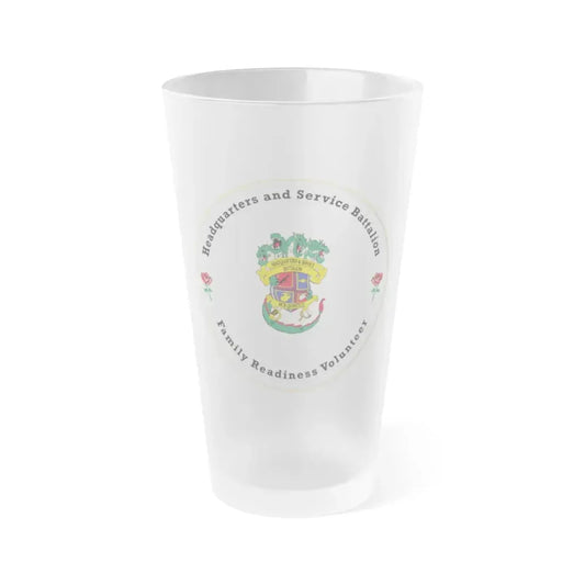 Headquarters And Service Battalion Family Readiness Volunteer (USMC) Frosted Pint Glass 16oz Default Title - Go Mug Yourself