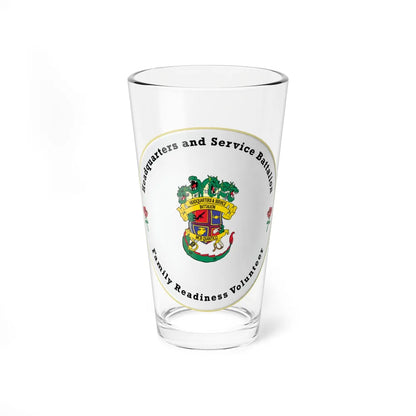 Headquarters And Service Battalion Family Readiness Volunteer (USMC) Pint Glass 16oz-16oz-Go Mug Yourself