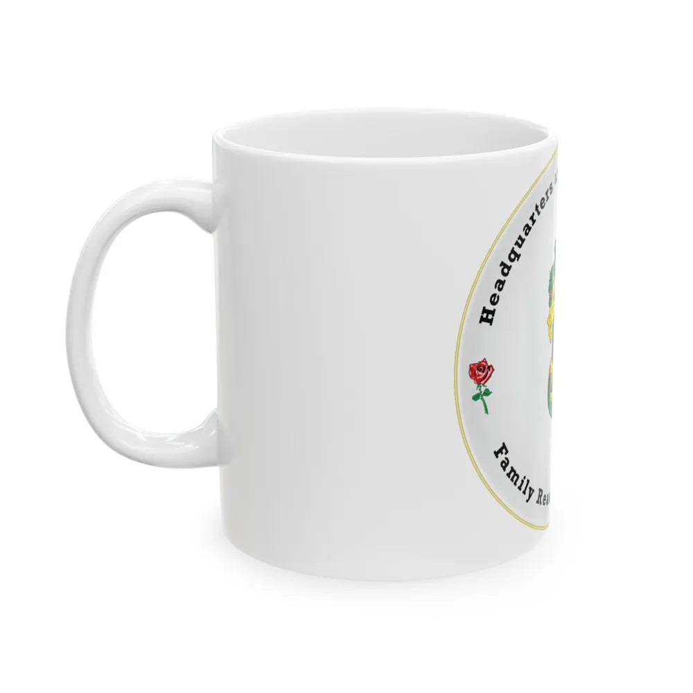 Headquarters And Service Battalion Family Readiness Volunteer (USMC) White Coffee Mug-Go Mug Yourself