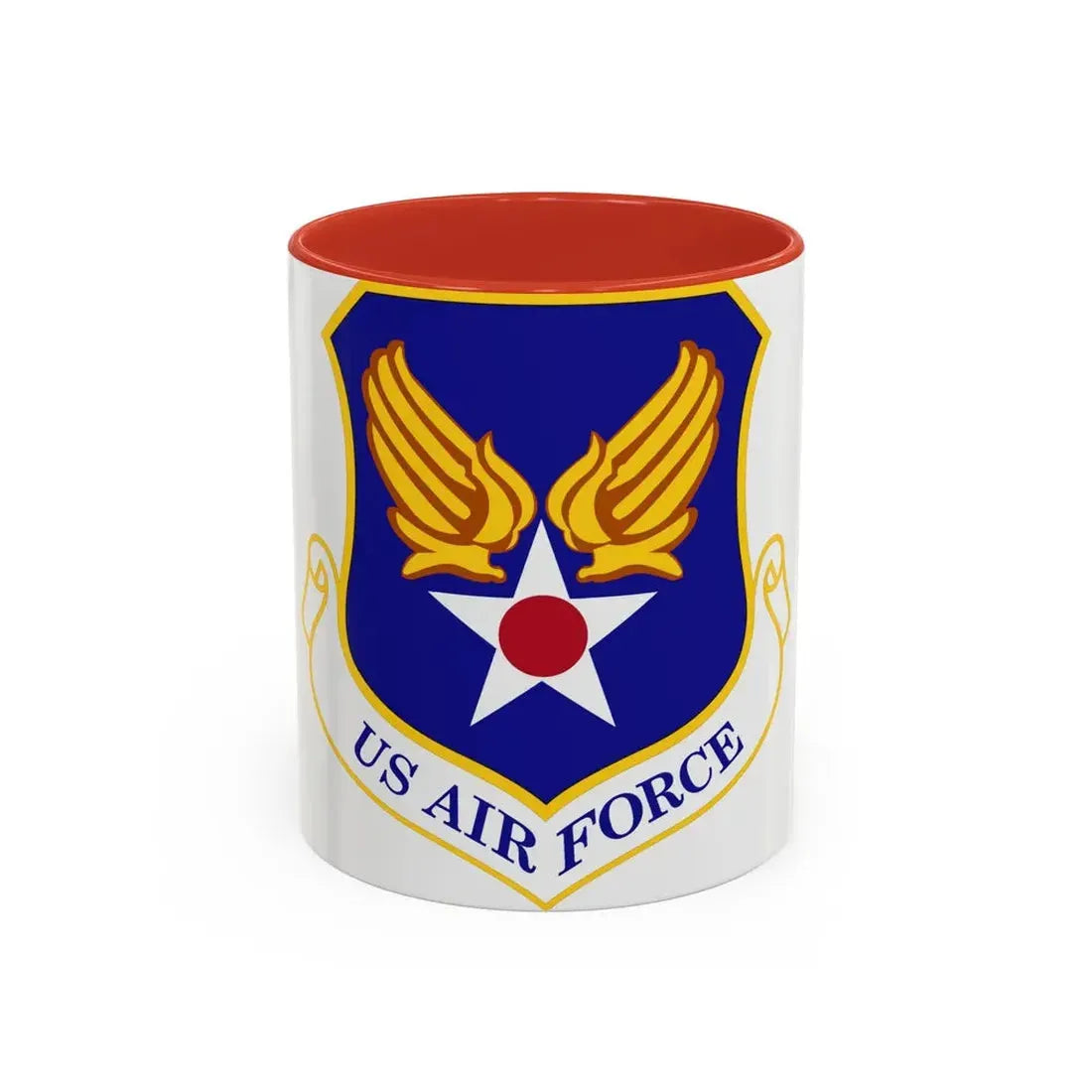 Headquarters United States Air Force (U.S. Air Force) Accent Coffee Mug 11oz Red - Go Mug Yourself
