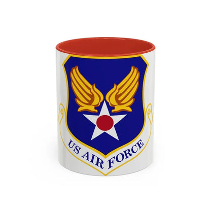 Headquarters United States Air Force (U.S. Air Force) Accent Coffee Mug 11oz Red - Go Mug Yourself