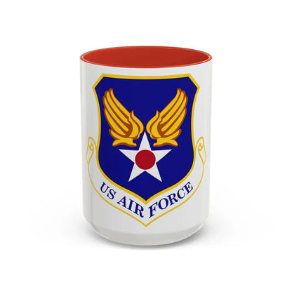 Headquarters United States Air Force (U.S. Air Force) Accent Coffee Mug 15oz Red - Go Mug Yourself