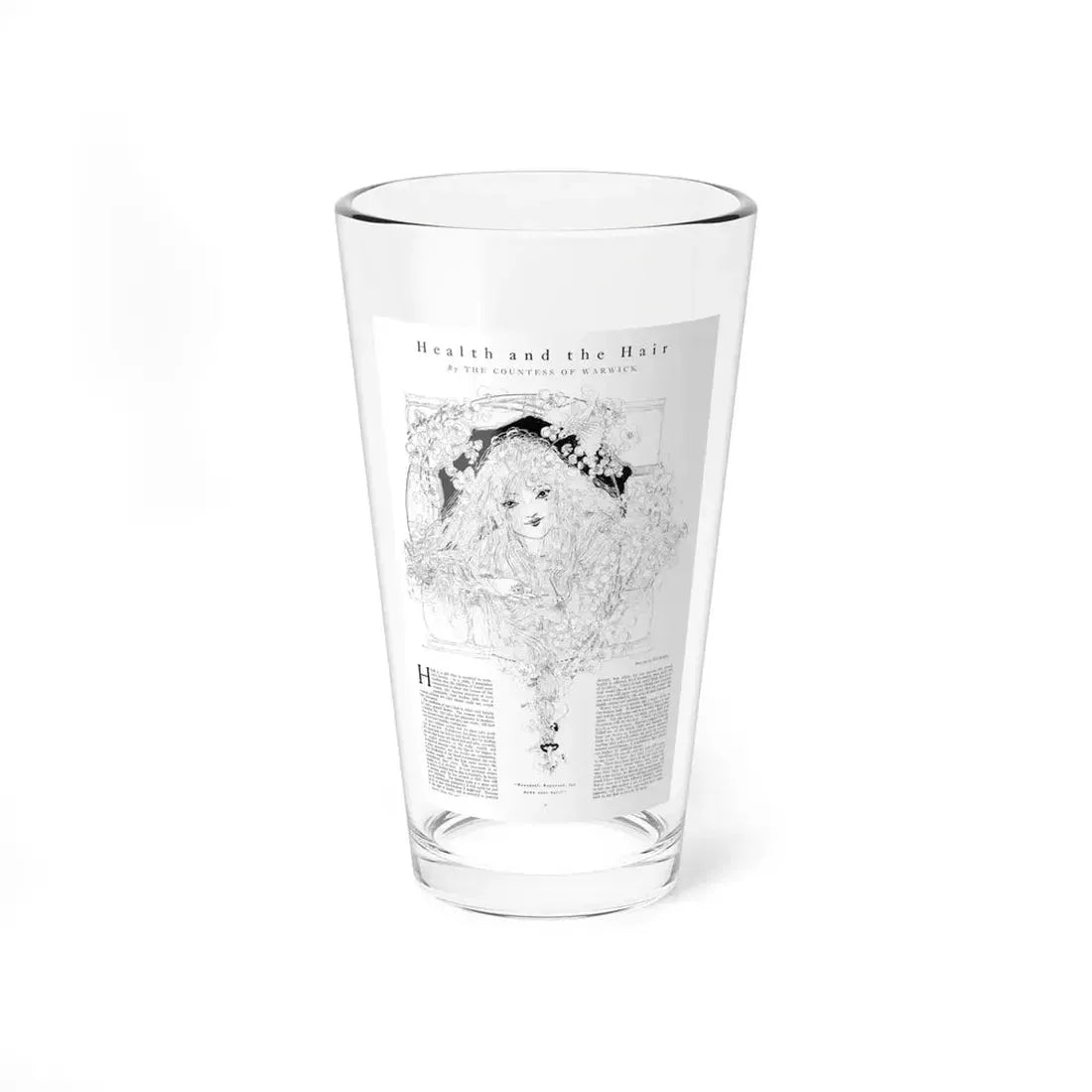 Health and the Hair, Harper's Bazaar, July 1915 - Pint Glass 16oz 16oz - Go Mug Yourself