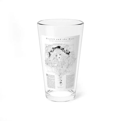 Health and the Hair, Harper's Bazaar, July 1915 - Pint Glass 16oz 16oz - Go Mug Yourself