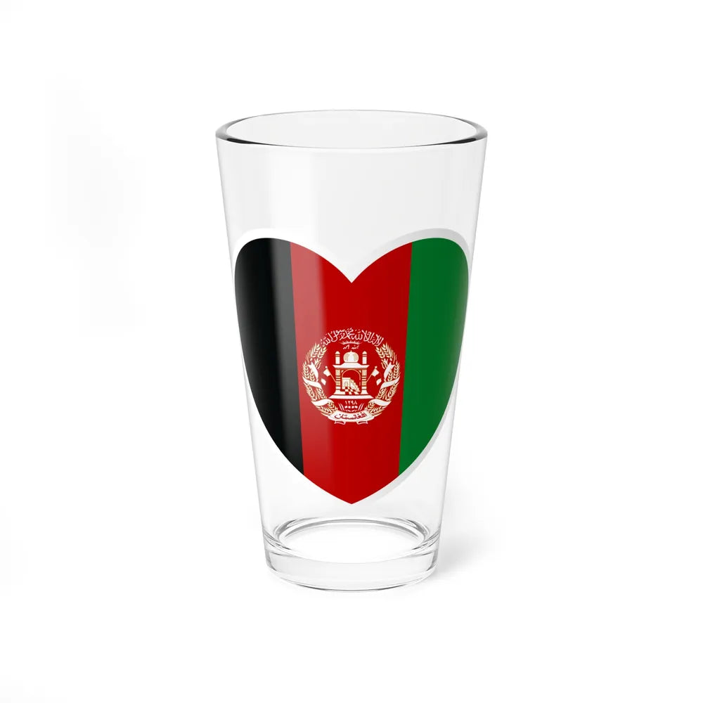 Heart Flag of Afghanistan 2004-2013 - Pint Glass 16oz-16oz-Go Mug Yourself