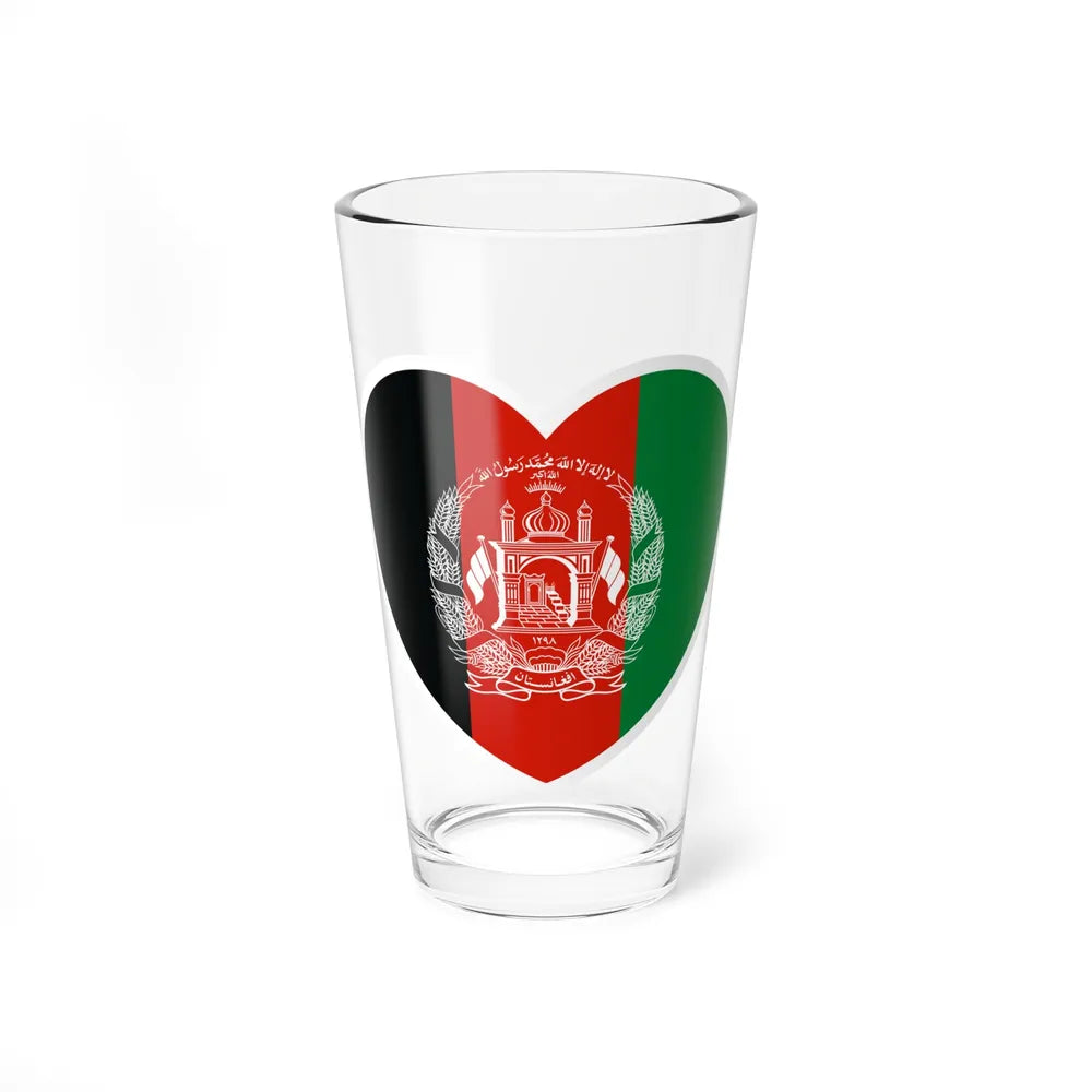 Heart Flag of Afghanistan - Pint Glass 16oz-16oz-Go Mug Yourself