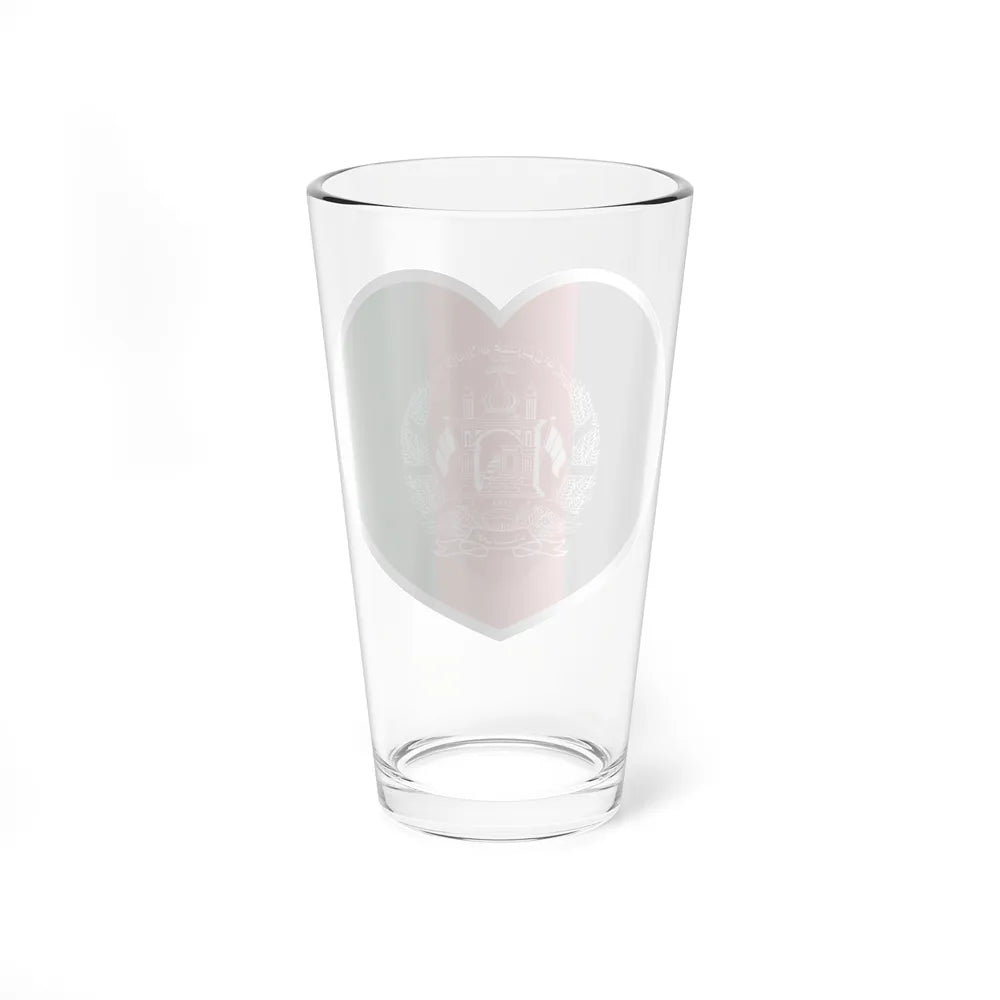 Heart Flag of Afghanistan - Pint Glass 16oz-Go Mug Yourself