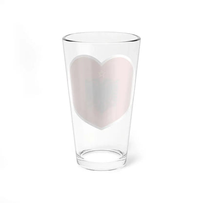 Heart Flag of Albania 1946-1992 - Pint Glass 16oz - Go Mug Yourself