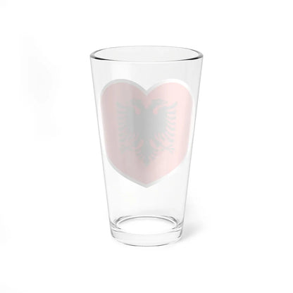 Heart Flag of Albania - Pint Glass 16oz-Go Mug Yourself