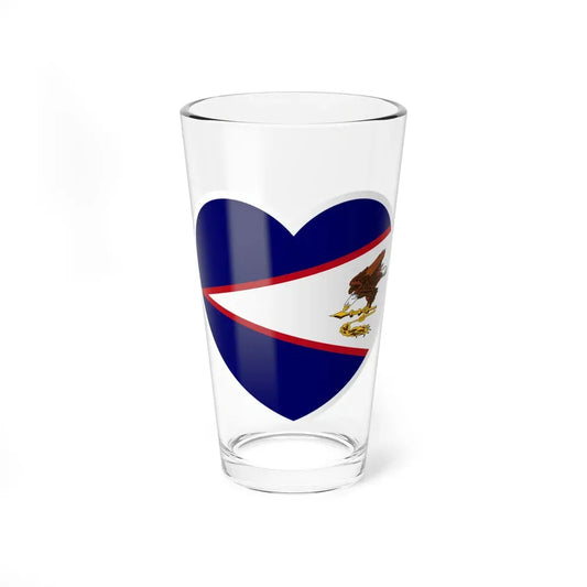Heart Flag of American Samoa - Pint Glass 16oz 16oz - Go Mug Yourself