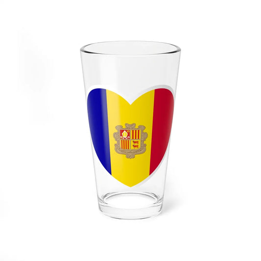 Heart Flag of Andorra - Pint Glass 16oz-16oz-Go Mug Yourself