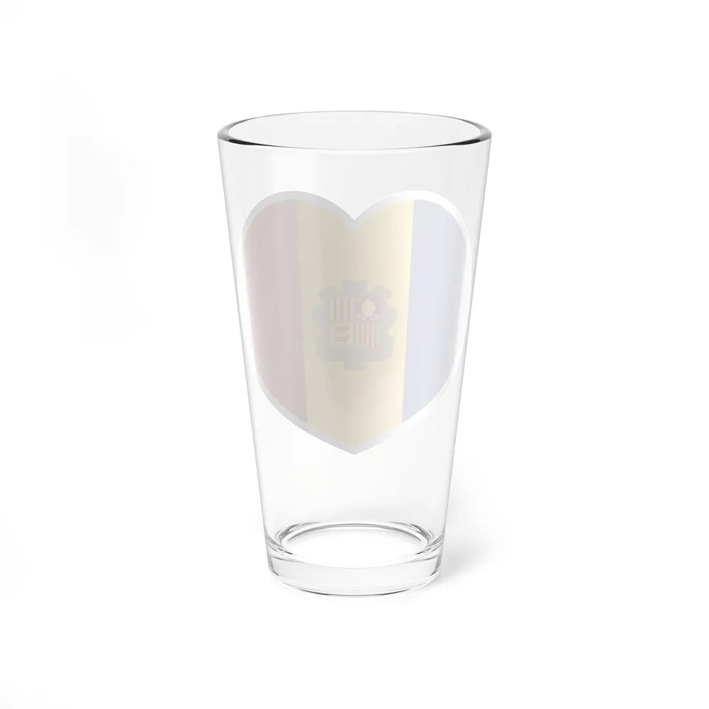 Heart Flag of Andorra - Pint Glass 16oz-Go Mug Yourself