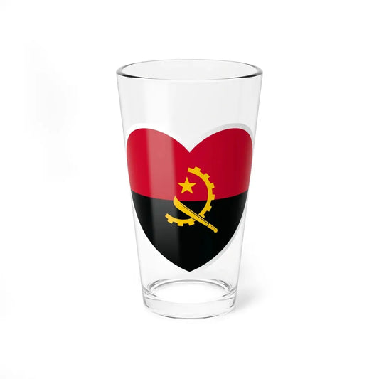 Heart Flag of Angola - Pint Glass 16oz 16oz - Go Mug Yourself