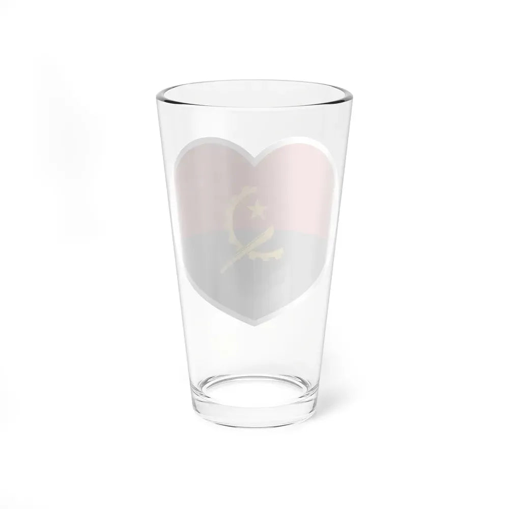 Heart Flag of Angola - Pint Glass 16oz - Go Mug Yourself
