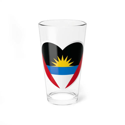 Heart Flag of Antigua and Barbuda - Pint Glass 16oz 16oz - Go Mug Yourself