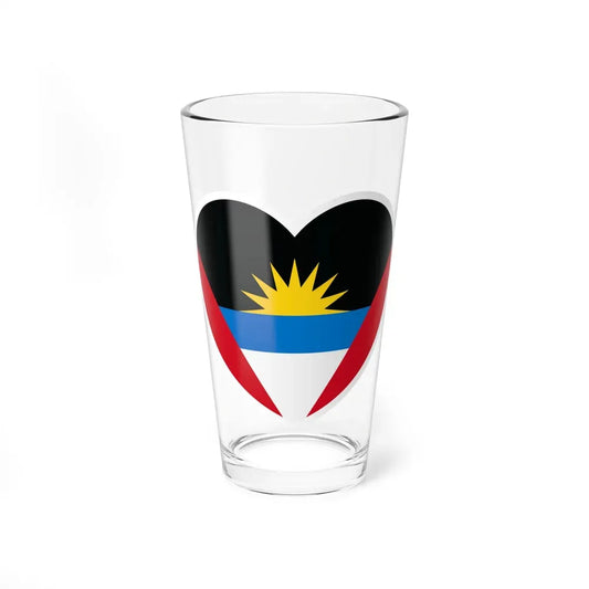 Heart Flag of Antigua and Barbuda - Pint Glass 16oz 16oz - Go Mug Yourself