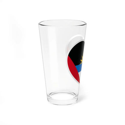 Heart Flag of Antigua and Barbuda - Pint Glass 16oz-Go Mug Yourself