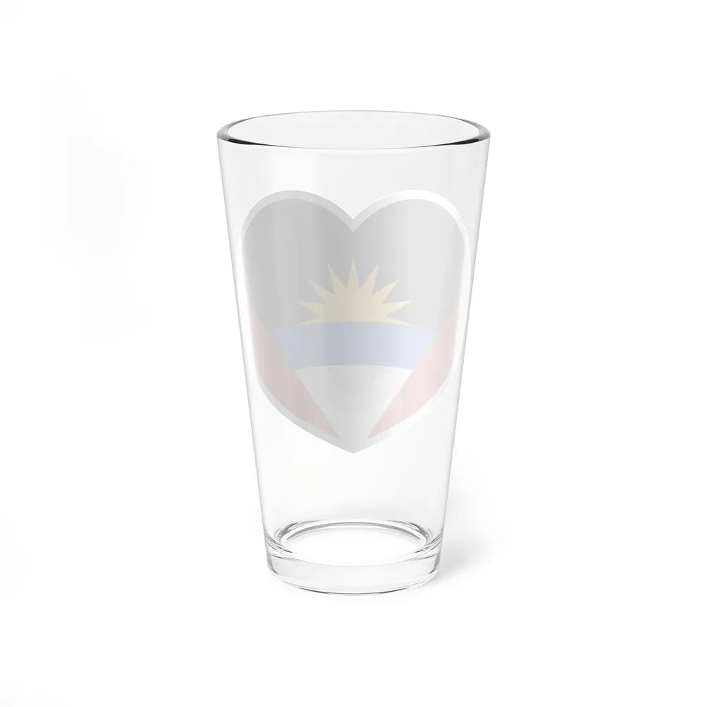 Heart Flag of Antigua and Barbuda - Pint Glass 16oz-Go Mug Yourself